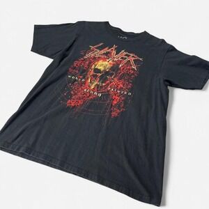 Slayer World Painted Blood Graphic T-Shirt Mens Large Black Skull Band Tee LG